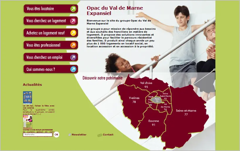 Screenshot du site Internet de Valophis