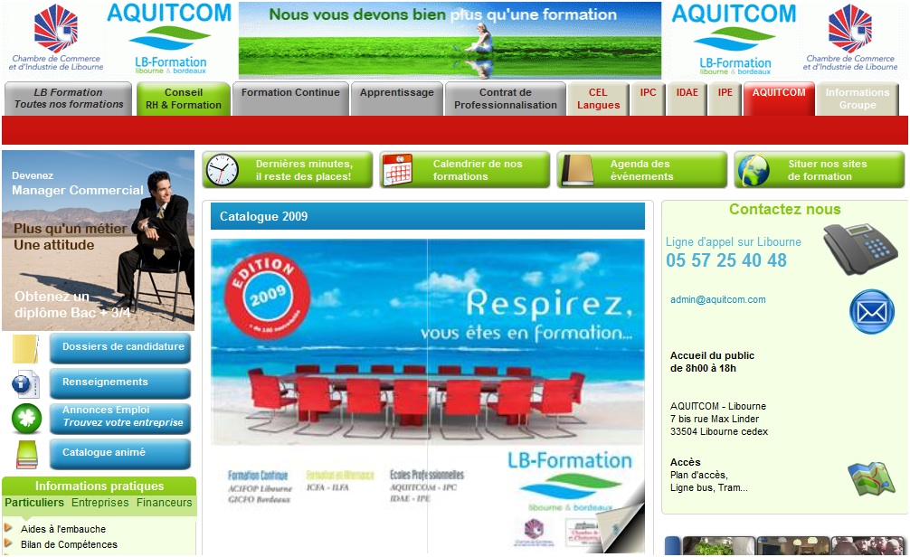 Screenshot du site Internet Acquitcom