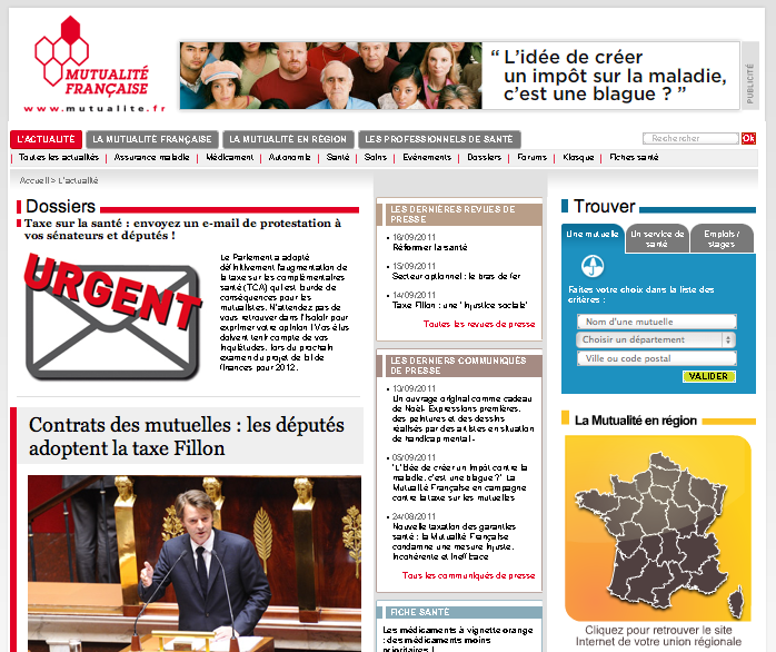 Screenshot du site Mutualité.fr