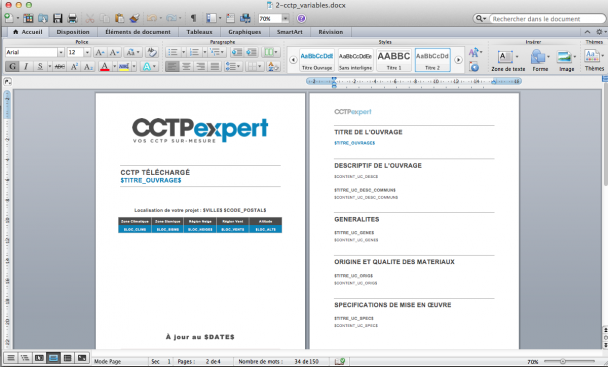 création de l'Application CCTP Expert