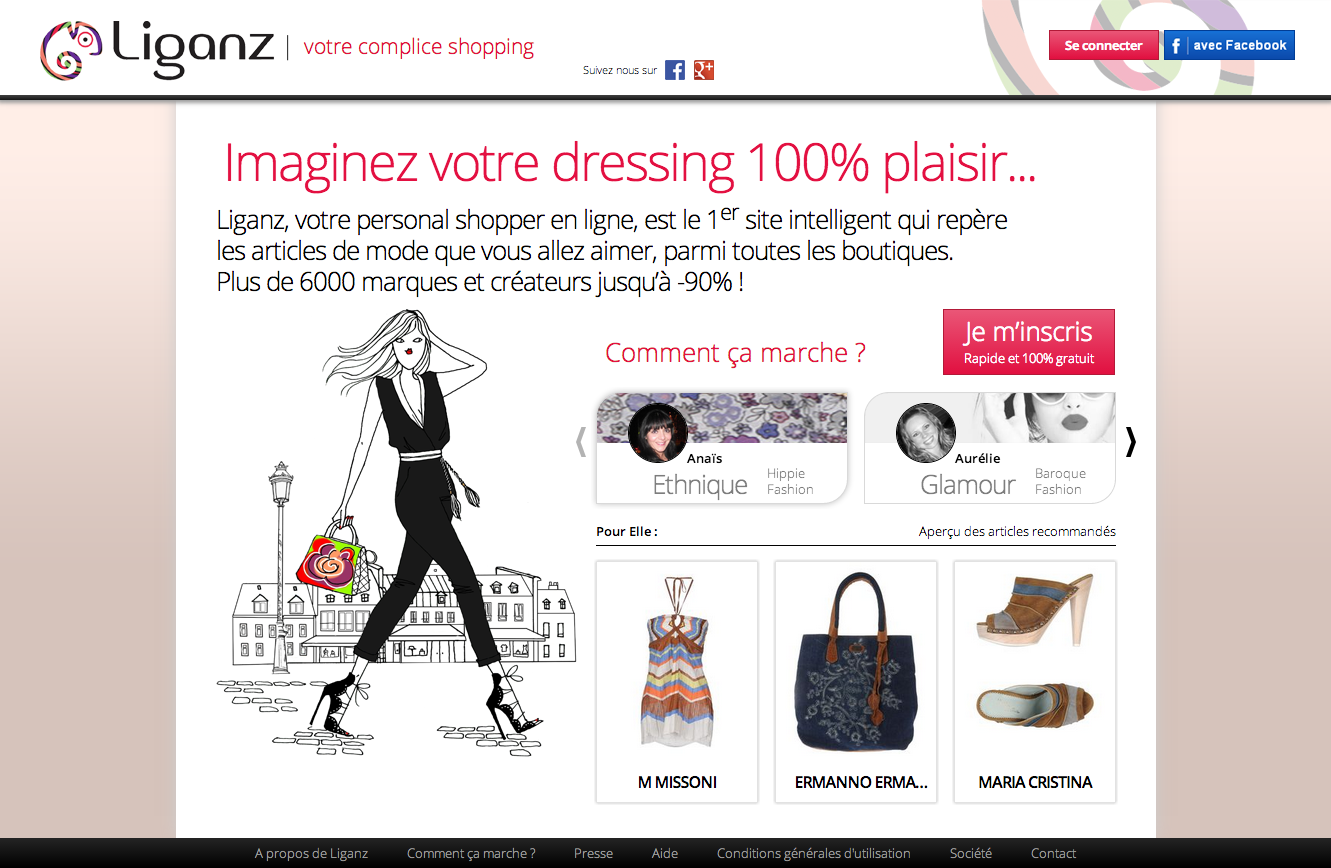 Conception et réalisation du dispositif web "personal shopper" de Liganz