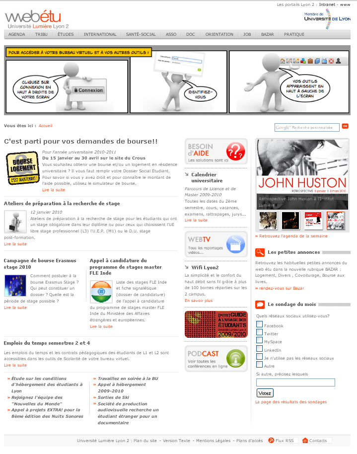 Intégration et migration des portails de l'Université Lyon2 screenshot
