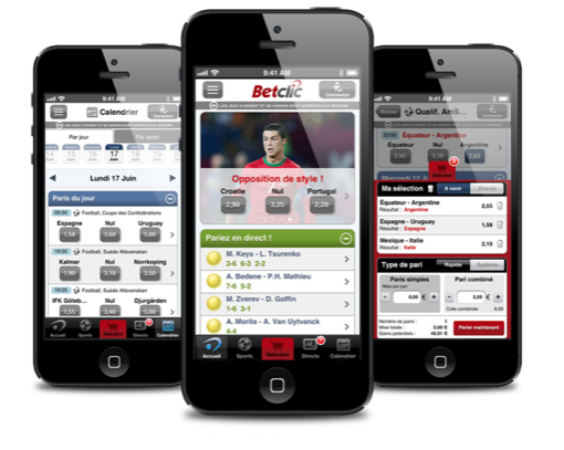 Schermata dell app Betclic su dispositivo mobile